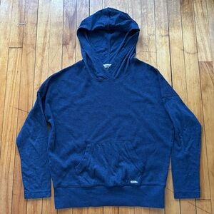 Eddie Bauer lightweight waffle knit blue hoodie women’s M